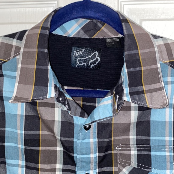 Fox | Men’s Button Down Plaid Short Sleeve Shirt - Size Small - Picture 4 of 7